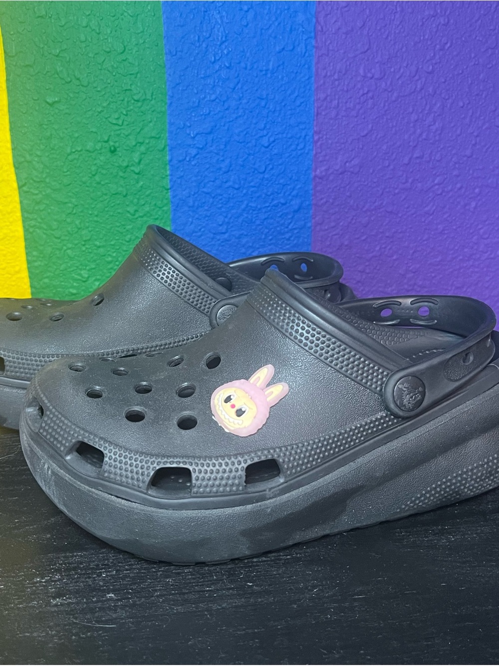 Kids Black platform Crocs